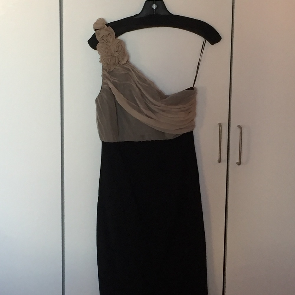 Zara black and rose one shoulder dress - size M